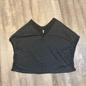 B Jewel Charcoal V-Neck Blouse